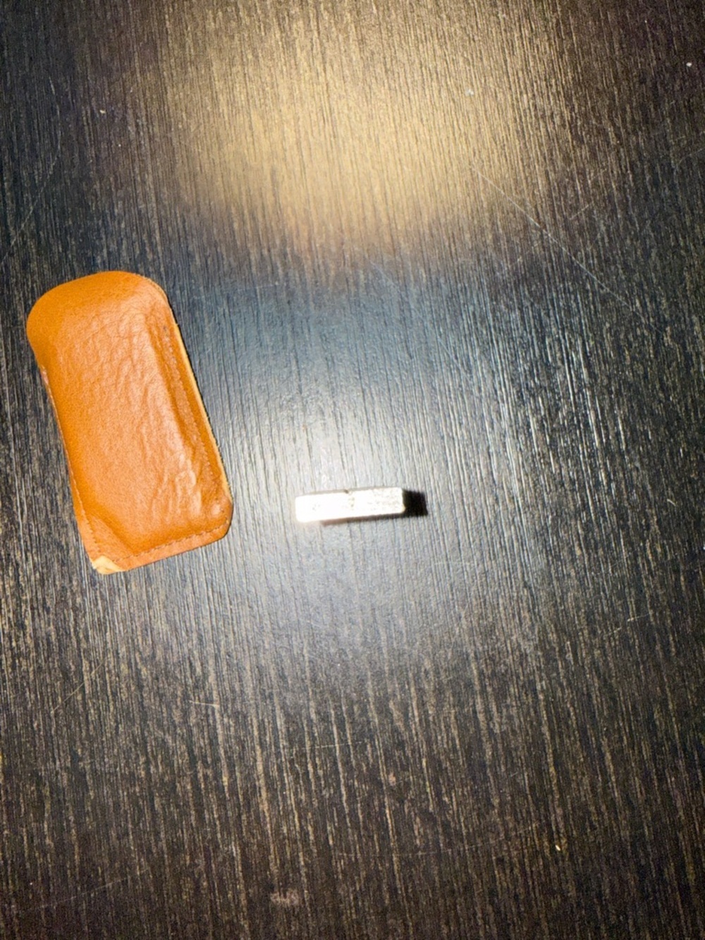 Orange Leather Pocket Sharpener Sleeve with Black Nylon Belt Pouch - Picture 5 of 8